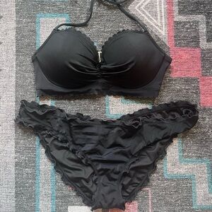 Victoria's Secret Black Cheeky Bikini Set